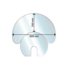 Golvglas halvmåne till Aduro 9/1-1. 6 mm.