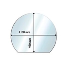 Golvglas Rund med bakkant 1100*950.  6 mm.