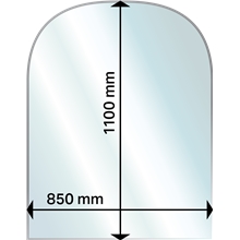 Golvglas Halvrund 1100*850. 6 mm.