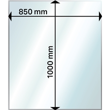 Golvglas Rektangel 1000*850. 6 mm.